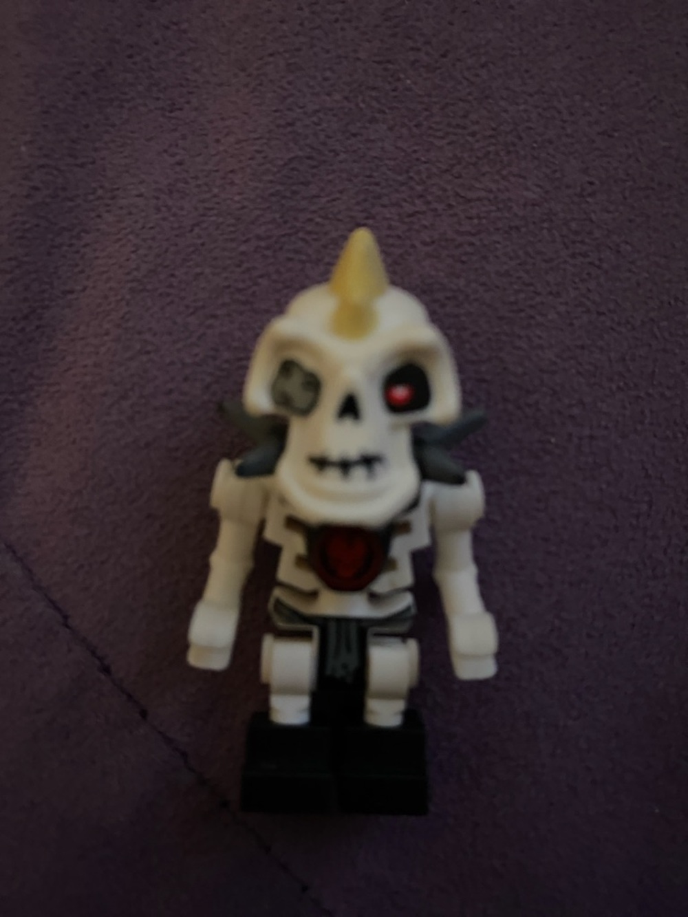 Lego White Skeleton Warrior Minifigure with Black and Gold Accents